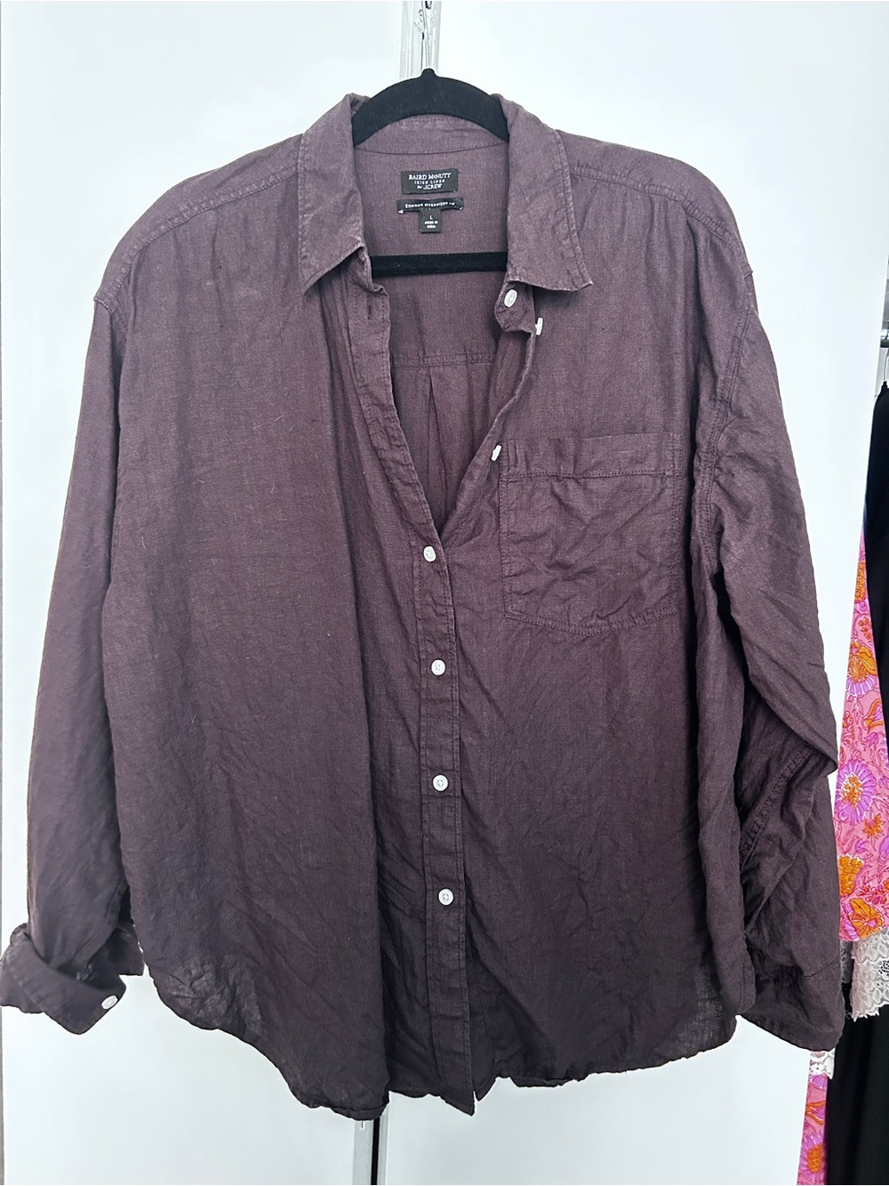 J.Crew Irish Linen Button-Down Shirt  - Dark Brown